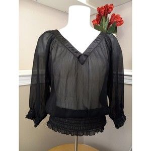 Guess womens Total sheer 3/4 sleeve Blouse‎  size small